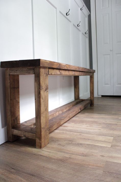 Tables, Outdoor, Diy Bench With Storage, Entry Bench Diy, Diy Bench Seat, Diy Storage Bench, Diy Entryway Bench, Bench For Entryway, Farmhouse Bench Diy