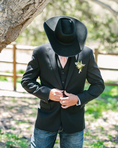 Rustic Groom Attire For Country Weddings ★ rustic groom attire western jeahs with hat jacket weston neuschafer photography Wedding On A Budget, Country, Wedding Dress, Cowboy Wedding Attire, Cowboy Wedding, Cowboy Groom, Western Wedding Groomsmen, Country Wedding Groom, Country Wedding Groomsmen