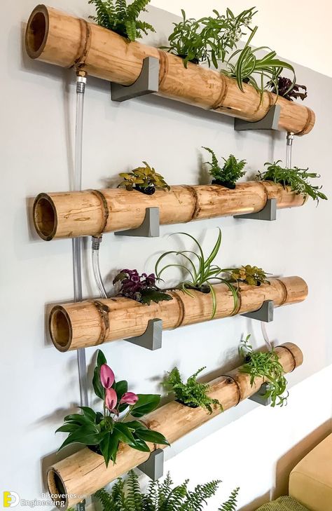 30 The Most Creative Planters Made Out Of Bamboo - Engineering Discoveries Décor, Cascade, Tuin, Jardim, Gard, Decor, Bamboo Diy, Bamboo, Inredning