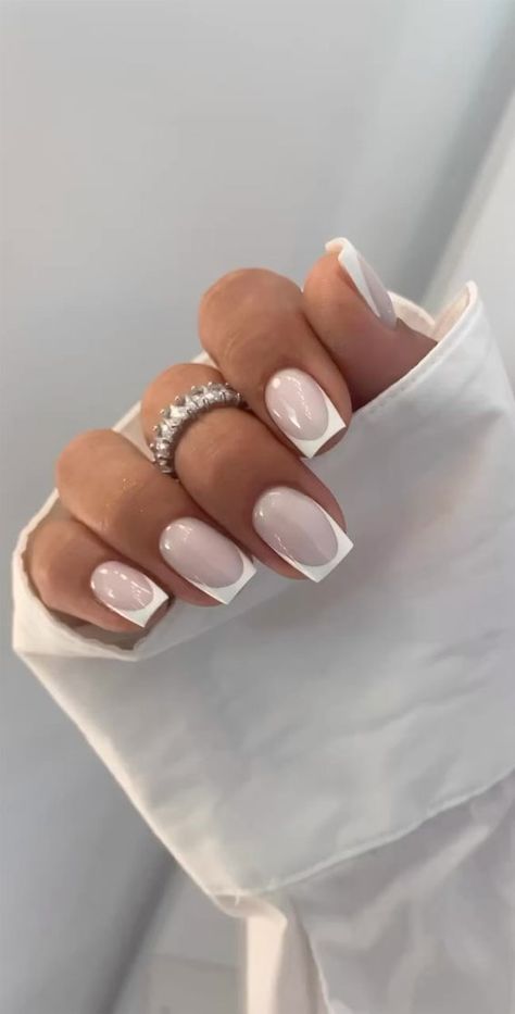simple french tips, french tip nails, french manicure, modern french tips, french nails, french colored tips French Tips, French Manicures, White French Tip, White French Nails, White Tip Nails, French Manicure Designs, French Nail Designs, French Manicure Nails, French Manicure Acrylic Nails