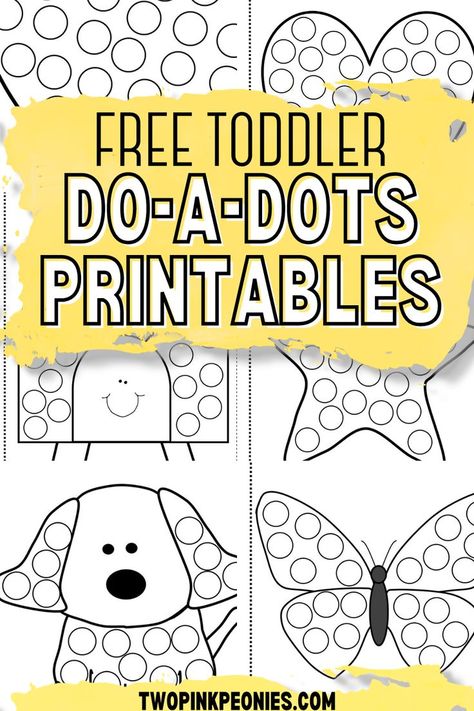 Image with text that says free toddler do-a-dot printables with mock up images of the printables Toddler Activities, Pre K, Montessori, Toddler Printables, Toddler Free Printables, Preschool Coloring Pages, Preschool Activities, Do A Dot, Preschool Activity Sheets
