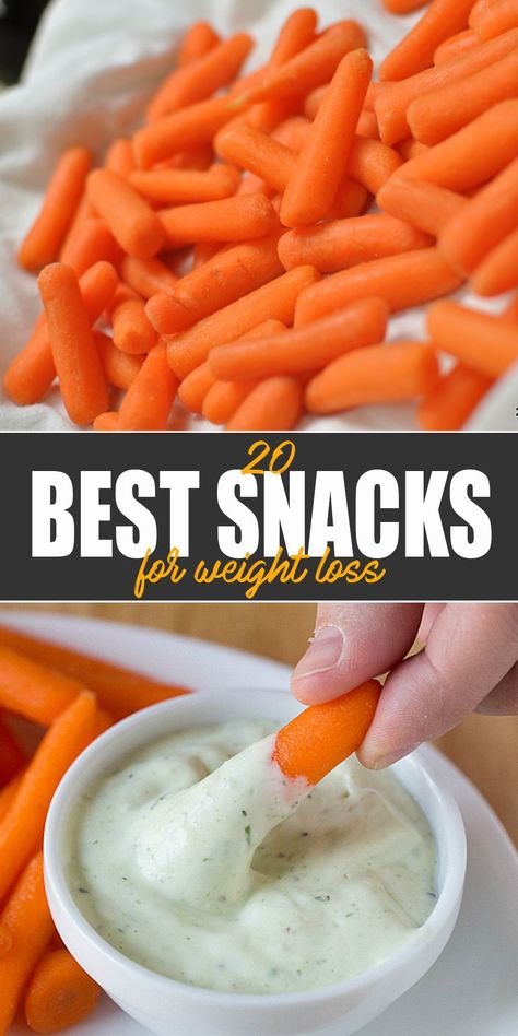 baby-carrots-curry-dip-20-easy-healthy-snack-ideas-the-best-snacks-for-weight-loss Snacks, Healthy Recipes, Healthy Snacks, Healthy Eating, Nutrition, Protein, Healthy Weight Loss Snacks, Healthy Recipes For Weight Loss, Healthy Snacks Easy
