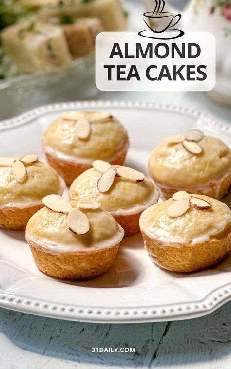 Dessert, Pie, Muffin, Mini Desserts, Tea Parties, Desserts, Tea Cakes, Tea Cakes Recipes, Almond Tea