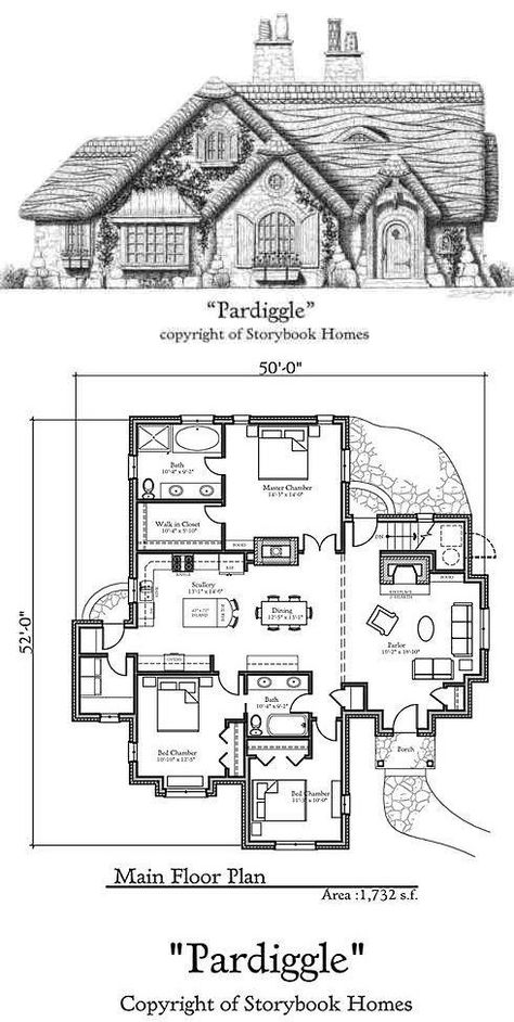Country Cottage House Plans, Vintage House Plans, Cottage House Plans, Cottage Home Plans, Cottage Plan, Cottage Homes, Cottage Floor Plans, Cabin Floor Plans, Tiny Cottage Floor Plans