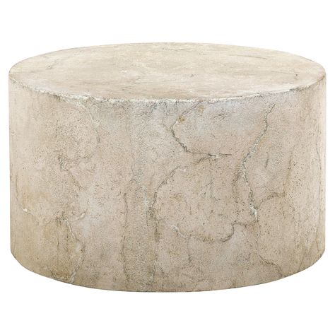 Osmond Industrial Round Limestone Concrete Coffee Table