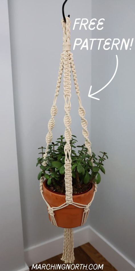 Learn how to make this simple but beautiful macrame plant hanger in this step by step tutorial and video! It's perfect for beginners or anyone who wants to make a quick macrame plant holder to beautify their space | free macrame patterns | boho plant hanger | diy plant hanger | diy rope plant hanger Diy Macrame Plant Hanger Pattern, Diy Macrame Plant Hanger Easy, Macrame Plant Hanger Patterns, Diy Macrame Plant Hanger Tutorials, Macrame Plant Hanger Diy, Diy Macrame Plant Hanger, Macrame Plant Holder, Macrame Hanging Planter, Macrame Plant Hanger