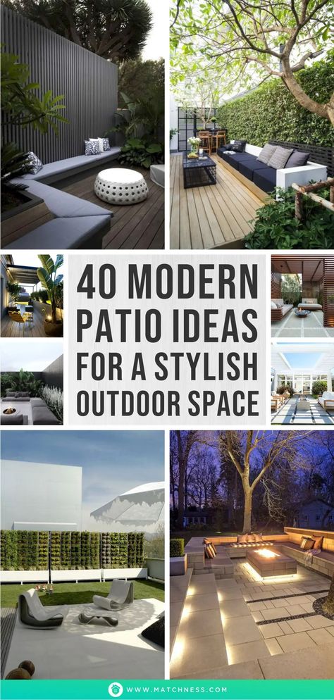 40 Modern Patio Design Ideas for a Stylish Outdoor Space - Matchness.com Suits, Layout, Patio Design, Ideas, Design, Home Décor, Outdoor, Outdoor Patio Designs, Backyard Patio Designs
