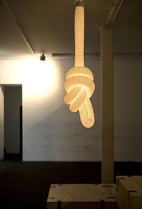 Knot pendant lamp by KiBiSi. Designed in 2005. Limited Edition.  Photo courtesy of KiBiSi Diy, Diy Lamp, Diy Lighting, Inredning, Dekorasyon, Lamp, Cool Lamps, Lamp Design, Wood Lamps