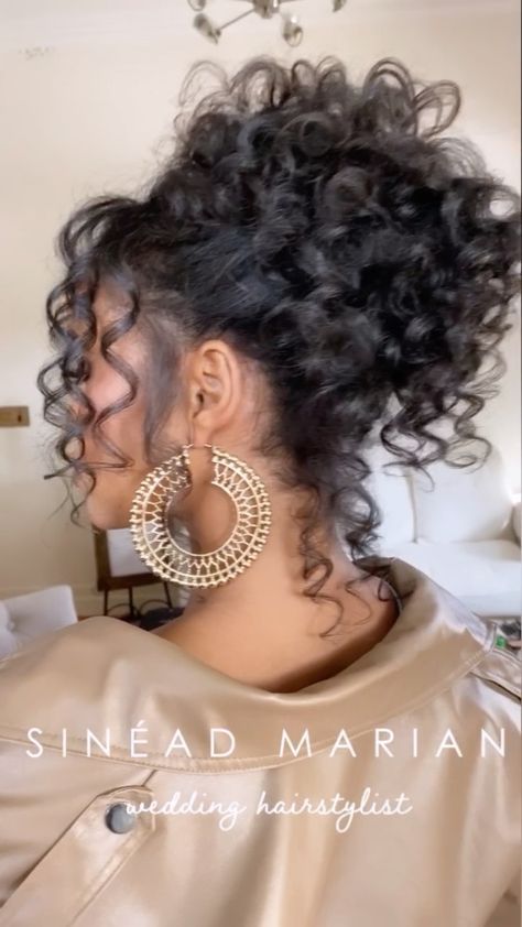 Naturally Curly Updo, Curly Up Do, Natural Afro Hairstyles, Natural Hair Updo, Natural Curls Hairstyles, Naturally Curly Hair Updo, Loose Curly Updo, Curly Hair Styles Naturally, Afro Curls