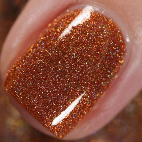 Fairy Tales: Firefly (P106) Copper Pearl Holographic Nail Polish # #nail #nails #background #wallpaper #zicxi Fairy Tales, Glow, Sparkle Nails, Copper Pearl, Holographic Nail Polish, Holographic Nails, Orange Nail Polish, Dipped Nails, Nail Polish Colors