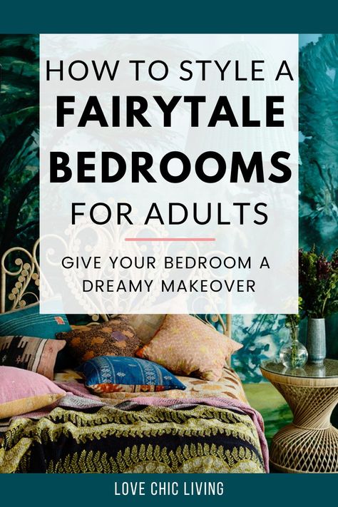 Inspiration, Decoration, Art, Fairy Bedroom Ideas For Adults, Magical Bedroom Ideas For Adults, Fairy Tale Bedroom Adult, Enchanted Forest Bedroom Ideas, Woodland Bedroom Adult, Enchanted Forest Bedroom