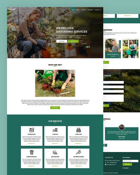 Free Gardening Services HTML Template Website Designs, Inspiration, Web Design, Design, Lawn Care, Gardening Services, Garden Services, Landscape Services, Lawn Service