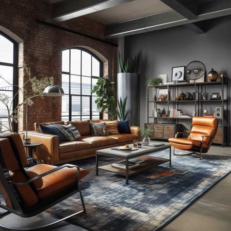 3+ Secrets to the Perfect Cozy Industrial Living Room Setup • 333+ Images • [ArtFacade] Industrial, Decoration, Design, Industrial Style Living Room, Cozy Industrial Living Room, Industrial Living Room Design, Industrial Livingroom, Industrial Design Living Room, Modern Industrial Living Room