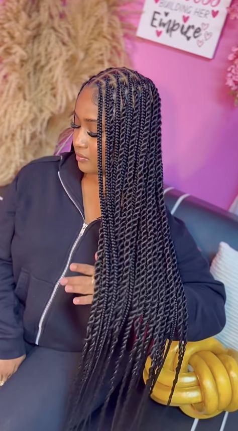 The new trend braid and twist i love it and what do you thinkbraidhairstylethe new trendy braid2024💕 Braided Hairstyles, Braided Cornrow Hairstyles, Big Box Braids Hairstyles, Braids For Black Hair, Short Box Braids Hairstyles, Twist Braid Hairstyles, Pretty Braided Hairstyles, New Braided Hairstyles, Braids Hairstyles Pictures