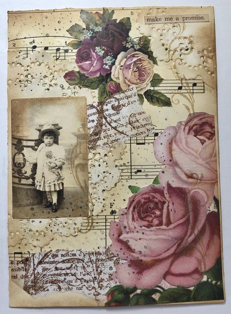 https://flic.kr/p/2intiAY | Romance Themed Glue Book Page #1 Junk Journal, Decoupage, Crafts, Diy Journal Books, Glue Book, Vintage Journal, Vintage Paper, Diy Journal, Scrapbook Journal