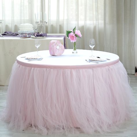 [About] Quantity: 1 Table Skirt Materials Table Skirt: Tulle Lining: Cotton Color: Rose Gold | Blush Size: 17ft wide x 29" tall No. of Tulle Layers: 4 Top Satin Width: 2" All table skirts come with 1" velcro on top for attachment to clips. (Clips are sold separately) Tablecloth and decorations are not included. [Information] Additional Information: Material: Tulle Total 4 layers once skirt is fully fluffed Size: 17ft wide x 29" tall For 1 piece table skirt only. Tablecloth and decorations are no Tulle, Tulle Table Skirt, Tulle Table, Tulle Tutu, Tutu Table, Event Decor, Table Overlays, Table Cloth, Birthday Table