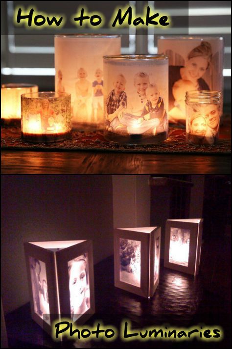 Make personalized home decor with these DIY photo luminaries! Is this going to be your next project? Diy Gifts, Diy Crafts, Decoration, Diy, Diy Picture Frames, Diy Centerpieces, Picture Centerpieces, Diy Picture, Diy Photo