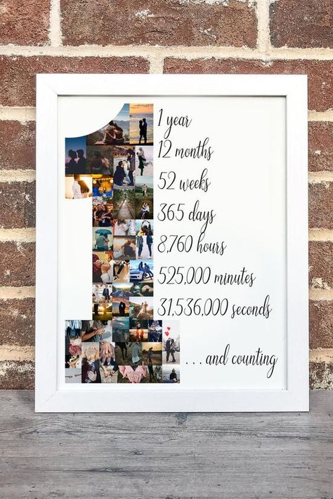 Personalize 1st Year Anniversary Photo Collage Gift Number - Etsy Anniversary Gifts, 1 Year Anniversary Gifts, One Year Anniversary Gifts, First Anniversary Gifts, Year Anniversary Gifts, One Year Gift, Birthday Gifts For Boyfriend, Year Anniversary, Anniversary Gifts For Husband