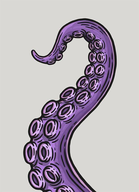 Art available on @redbubble Purple Octopus Drawing, Octopus Tentacles Illustration, Octopus Drawing Tentacles, Grafitti Design Drawings, Tentacle Reference Drawing, Drawing Ideas Graffiti Art, Doodle Graffiti Art, Kraken Drawing Easy, Octopus Tentacle Drawing