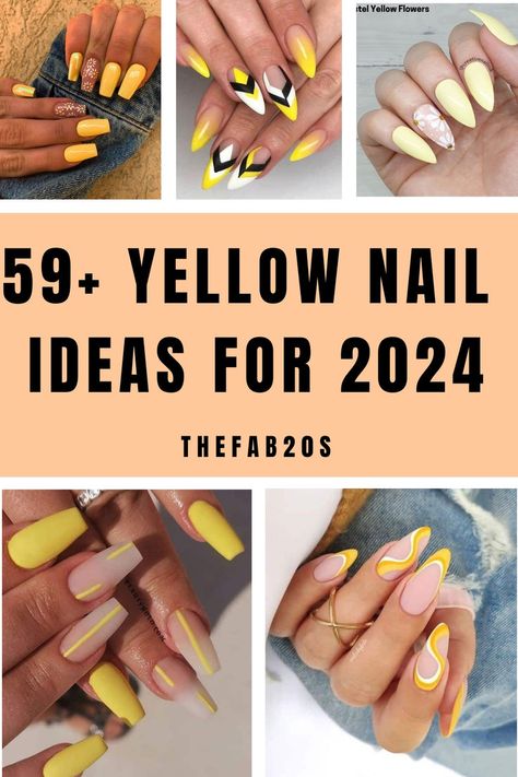 Looking for yellow nail ideas?! These trendy yellow nail designs are the PERFECT Spring and Summer nail ideas. Fun and cute yellow nails Design, Ideas, Summer, Pastel, Inspiration, Spring Nail Colors, Yellow Nails Design, Yellow Nail Polish, Orange Nail Designs
