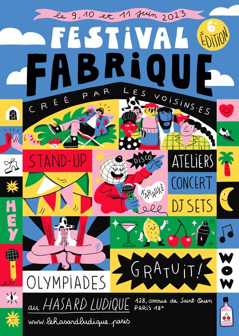 Festival Fabrique 2023 // poster on Behance Design, Behance, Illustrators, Ideas, Tattoo, Illustrations, Graphic Design Style, Paris Illustration, Poster