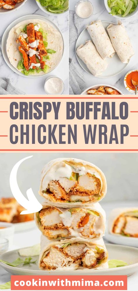 Lunches, Healthy Recipes, Buffalo Chicken, Sandwiches, Crispy Chicken Wraps, Chicken Bacon Ranch Wrap, Buffalo Chicken Wraps Healthy, Buffalo Chicken Wrap Recipe, Buffalo Chicken Wraps