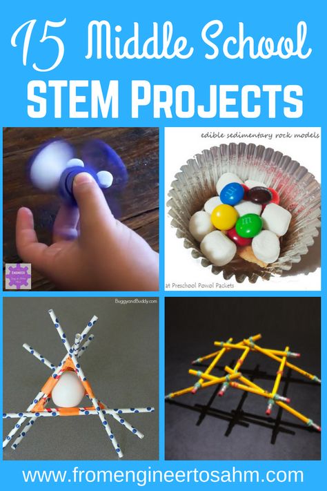 15 Middle School STEM Projects - From Engineer to Stay at Home Mom Pre K, Middle School Science, Middle School Science Experiments, Science Classroom Decorations, Science Fair Projects, At Home Science Experiments, Stem Activities, Middle School Science Classroom, Stem Activities Middle School
