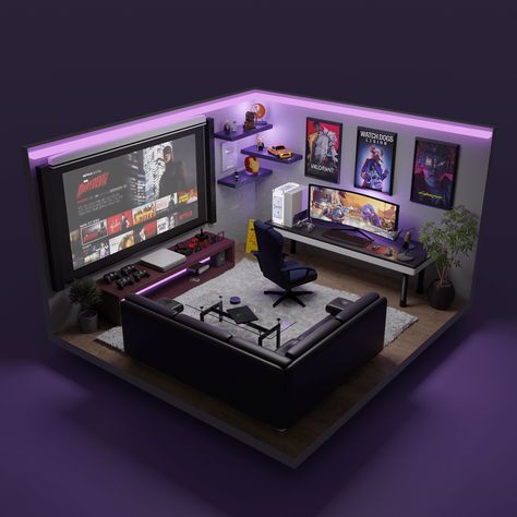 Gaming Room Ideas For Boys, Gaming Room Setup Bedrooms, Gaming Room Setup, Gamer Room Design, Gaming Room Decor, Gaming Bedroom, Gamer Room Decor, Gamer Room, Game Room Design