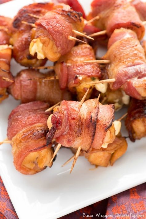 Bacon Wrapped Chicken Poppers Snacks, Cake, Apps, Dips, Bacon, Bacon Wrapped Chicken, Bacon Wrapped, Bacon Wrapped Jalapenos, Bacon Wrapped Appetizers