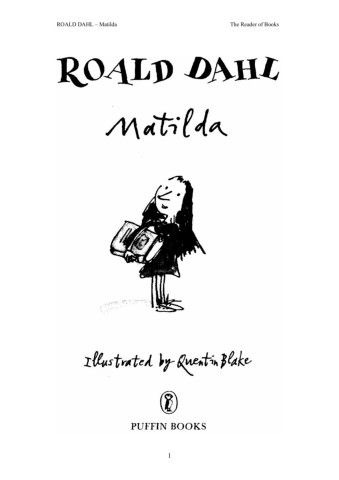 Matilda by Roald Dahl (eBook) Books, Books Online, Roald Dahl, Quentin Blake, Dahl, Book 1, Matilda, I Love Books, Ebook