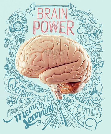 Brain Power by Sarah Jane Coleman, via Behance Design, Hand Drawn Type, Brain Graphic, Brain Poster, Neuroscience, Neuro, Brain Illustration, Fun Brain, Brain Icon