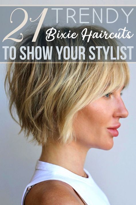 Short and long bixie haircuts magically makes the wearer look young and fresh. When chopping that perfect bixie haircut, think about how you want to frame your face for the best slimming and enhancing effects. Decide how much daily styling you want to commit to and, most importantly, how you want to express yourself through your bixie haircut! Ideas, Pixie Cuts, Fresh, Balayage, Longer Pixie Haircut, Pixie Haircut For Thick Hair, Haircut For Thick Hair, Choppy Bob Hairstyles For Fine Hair, Pixie Haircut Thin Hair