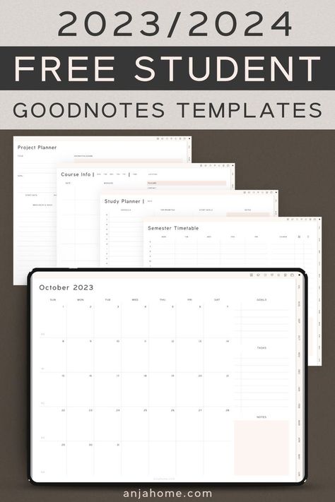 aesthetic free Goodnotes templates students Motivation, Organisation, Templates, Planer, Planner, Etsy, Digital Planner, Planner Template, Academic Planner