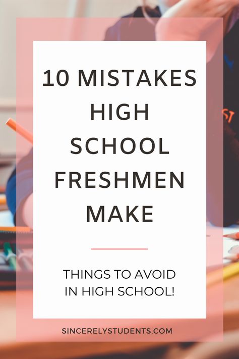 The first year of high school is one of the the scariest year of high school. And here are some common mistakes freshmen make and how to avoid them to become a great high school student. #highschool Dance, Ideas, High School, High School Advice, Freshman Advice, Start High School, High School Classes, Highschool Freshman, Go To High School