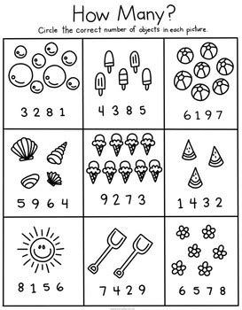 Printable Math Count How Many #worksheets For Preschool Pre K, Worksheets, Preschool Number Worksheets, Counting Worksheets For Kindergarten, Math For Kids, Math Activities Preschool, Counting For Kids, Preschool Math Worksheets, Kindergarten Math Worksheets