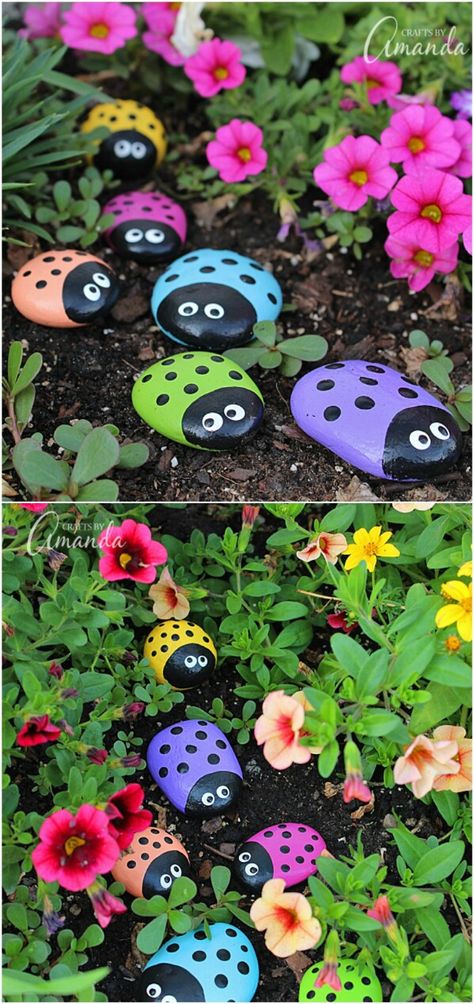 40 Gorgeous DIY Stone, Rock, and Pebble Crafts To Beautify Your Life Garden Art, Crafts, Decoration, Container Gardening, Diy, Yard Art, Garden Crafts, Garden Projects, Gardening Blogs