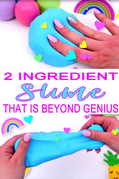 DIY 2 Ingredient Slime Recipe | How To Make Homemade No Glue or Borax Slime Diy, Slime For Kids, How To Make Slime, 2 Ingredient Slime, Diy Slime Recipe, Easy Slime, Homemade Slime, Diy Slime, Slime Ingredients