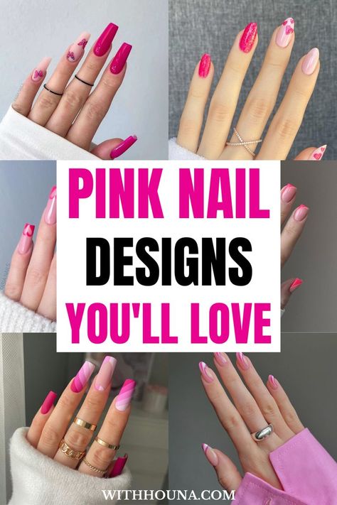 63 The Trendiest Pink Nail Designs and Pink Nails We're Obsessed Over Nail Designs, Cute Pink Nails, Uñas, Nail Colors, Short Pink Nails, Pink Nail Designs, Neon Pink Nails, Pastel Pink Nails, Bright Nails