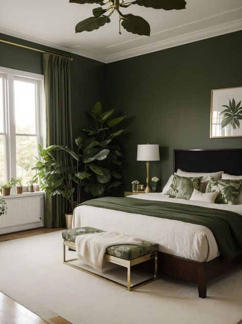 Green Room Ideas Bedroom, Male Bedroom Ideas, Green And White Bedroom, Green Bedroom Walls, Green Bedroom Design, Green Bedroom Decor, Sage Green Bedroom, Mens Bedroom, Green Bedroom