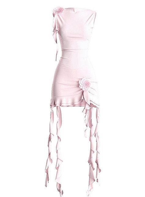 Tiana Pink Ruffle Rosette Dress FINESSE Fashion, Outfits, Lady, Mode Wanita, Model, Outfit, Cute Outfits, Basic Outfits, Cute Dresses