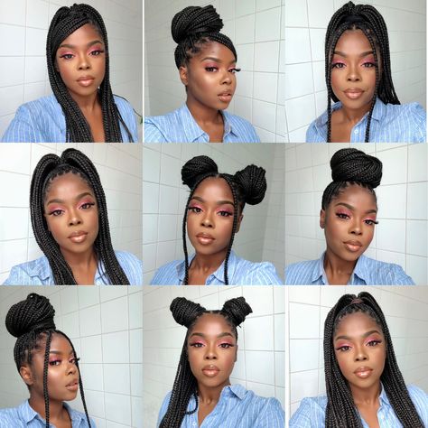 I AM! on Twitter: "My favourite thing about braids. Versatile!!!… " Short Hair Styles, Haar, Afro, Cute Hairstyles, Capelli, Girls Hairstyles Braids, African Braids Hairstyles, Cute Box Braids Hairstyles, Braids Hairstyles Pictures