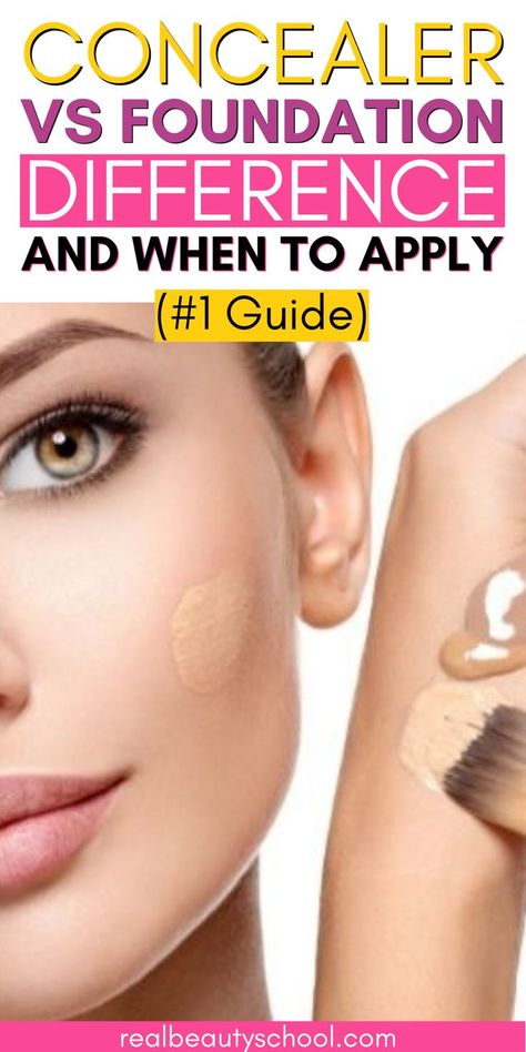 woman wearing makeup foundation and concealer Diy, Foundation, Concealer, Eye Make Up, Concealer Guide, Best Concealer, How To Apply Concealer, Using Concealer, Foundation Concealer