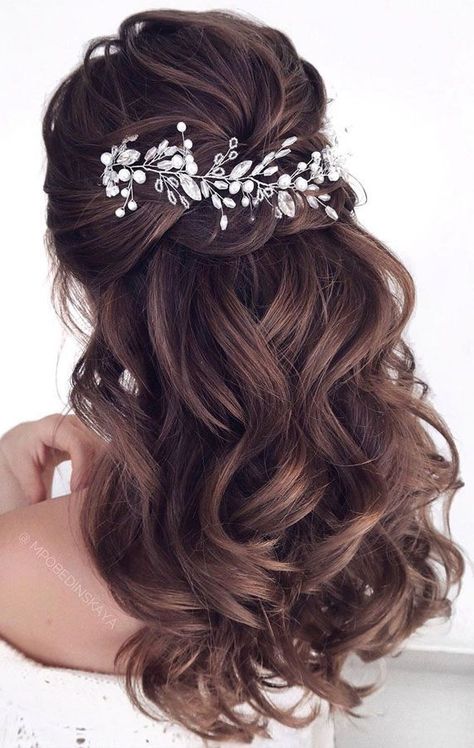 Discover even more ideas for you Wedding Hair Down, Wedding Hairstyles, Wedding Hairstyles For Long Hair, Half Up Half Down Hair, Half Up, Half Up Hair Do, Long Hair Wedding Styles, Wedding Hair Inspiration, Veil Hairstyles