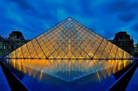 Louvre pyramid Museums, Paris France, Paris, Ile De France, Louvre Pyramid, Night City, Louvre Museum, Louvre, Louvre Paris