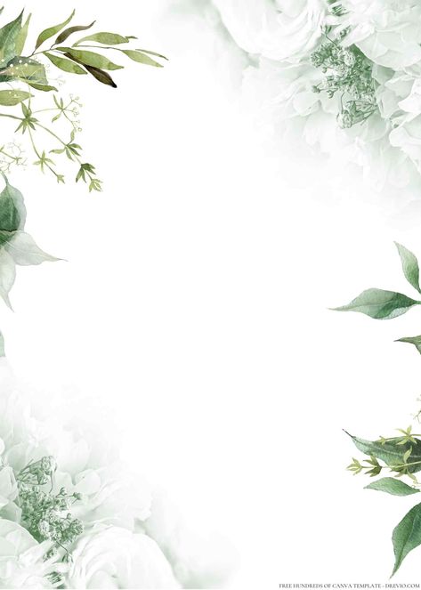 Natal, Flower Background Design, Greenery Background, White Flower Background, Green Frame, Invitation Background, White Background, Flower Invitation, Digital Wedding Invitations