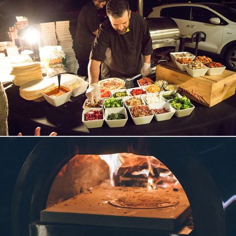 Top 10 Food Stations You Will Crave At Your Wedding Rose Bowl, Dessert, Brick Pizza Oven Outdoor, Pizza Station, Pizza Oven, Brick Oven Pizza, Food Trailer, Food Stations, Diy Pizza