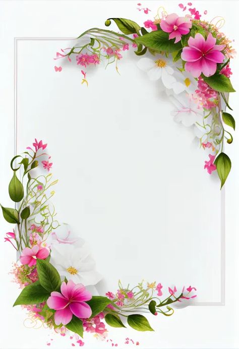 Free Pink Flower Frame Image Decoration, Floral, Flower Backgrounds, Flower Phone Wallpaper, Flower Background Design, Flower Background Wallpaper, Flower Frame, Floral Wallpaper, Floral Border