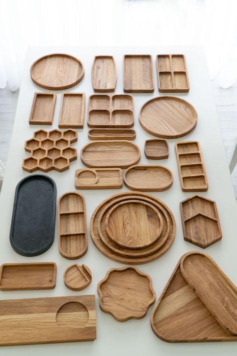 Add a touch of sophistication to your living space with this versatile tray. Perfect for serving drinks or displaying decor items. #homedecor #decor #woodentray #blacktray #homedecoration Wood Tray Decor, Serving Tray Wood, Wooden Serving Trays, Serving Tray Decor, Wood Dishes, Tray Decor, Wooden Bowls, Wooden Tray, Decorative Tray