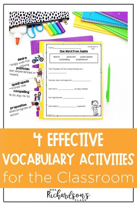 Vocabulary instruction plays a crucial role in students' reading journey. Learn how to use evidence-based science of reading practices and structured literacy strategies for effective vocabulary instruction in kindergarten, 1st grade, and 2nd grade. Boost language comprehension and reading success with these ideas for vocabulary activities, including free printable vocabulary activities for elementary! Check it out today! Reading, Early Elementary Resources, Ideas, Vocabulary Development Activities, Teaching Vocabulary, Literacy Strategies, Engaging Lessons, Vocabulary Development, Teaching Reading