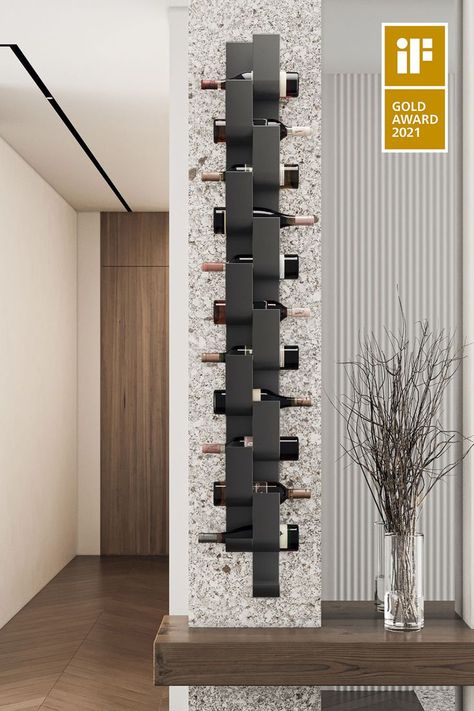 "This is the ideal marriage between the functional and the aesthetic! Cacho means 'bunch' in Portuguese and is a modular wall-mounted wine rack that could easily be mistaken for a work of art. This fabulous design can enliven any living or dining space. Let's hope the series is expanded to include even more items!" Jury Gold Statement | Client / Manufacturer: Móveis James Ltda. & Design: Choque Design Wine Racks, Wine Rack Design, Modern Wine Rack, Modern Wall Wine Rack, Wall Mounted Wine Rack, Wine Rack Wall, Wine Rack Cabinet, Wine Racks For Wall, Modern Wine Storage